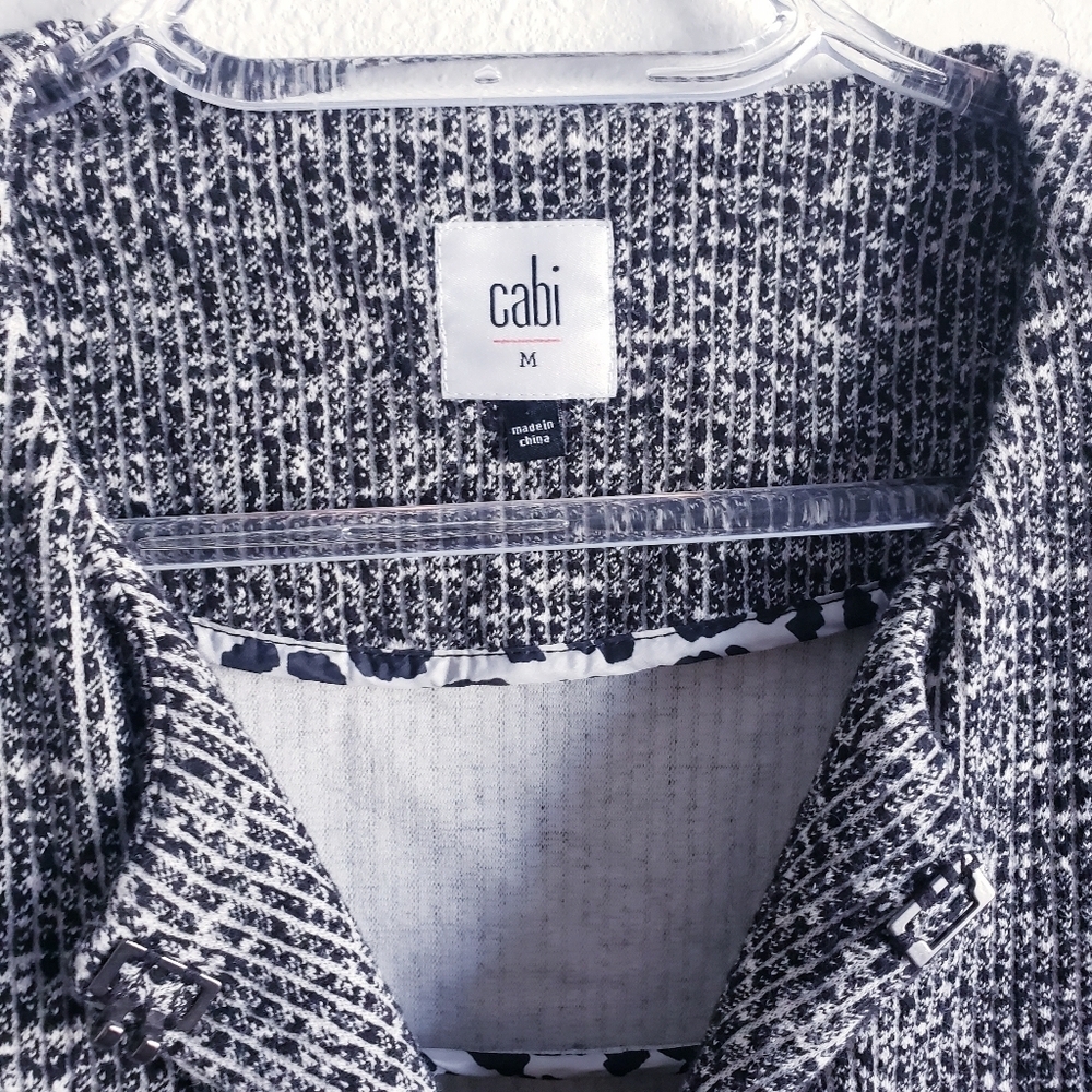 CAbi The Times Tweed Black and White Blazer with Three-Quarter Sleeves - Picture 4 of 7